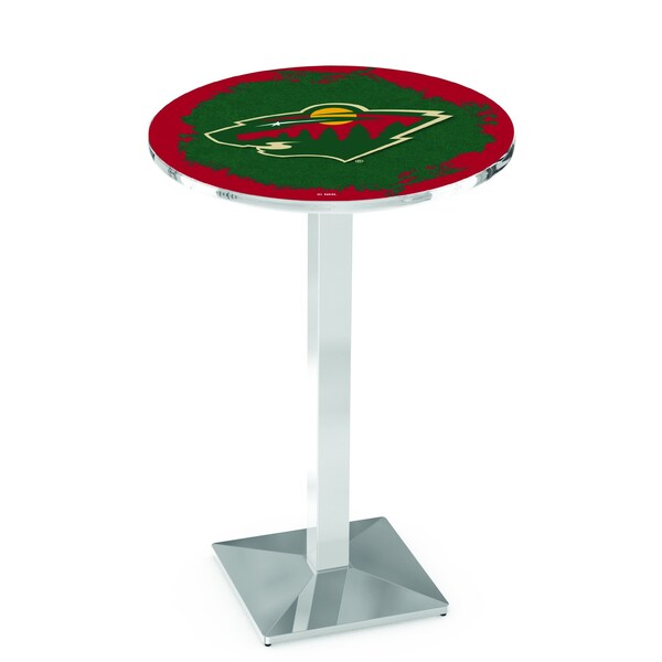 42" Chrome Minnesota Wild Pub Table